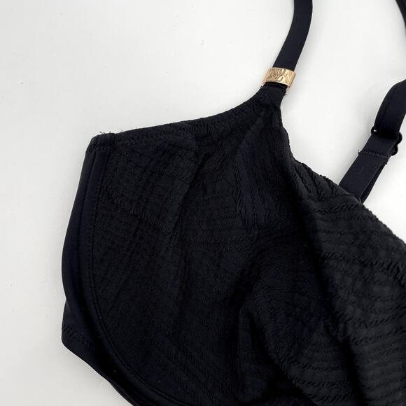 Fantasie Swim NWT Black Ottawa Underwire Wrap Full Cup Bikini Top // 36DD - Picture 7 of 12
